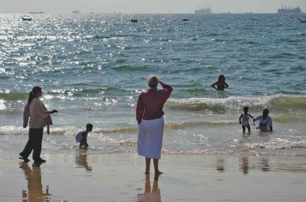 Looking out across the Indian Ocean at Calangute